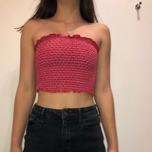💜Brandy Melville red and white tube top